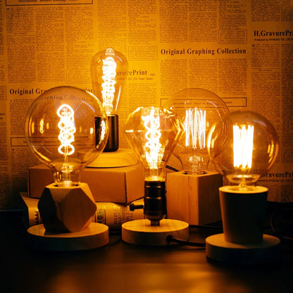 Retro Wooden Table Lamp E27 Night Light 85-265V by HitMyNeed