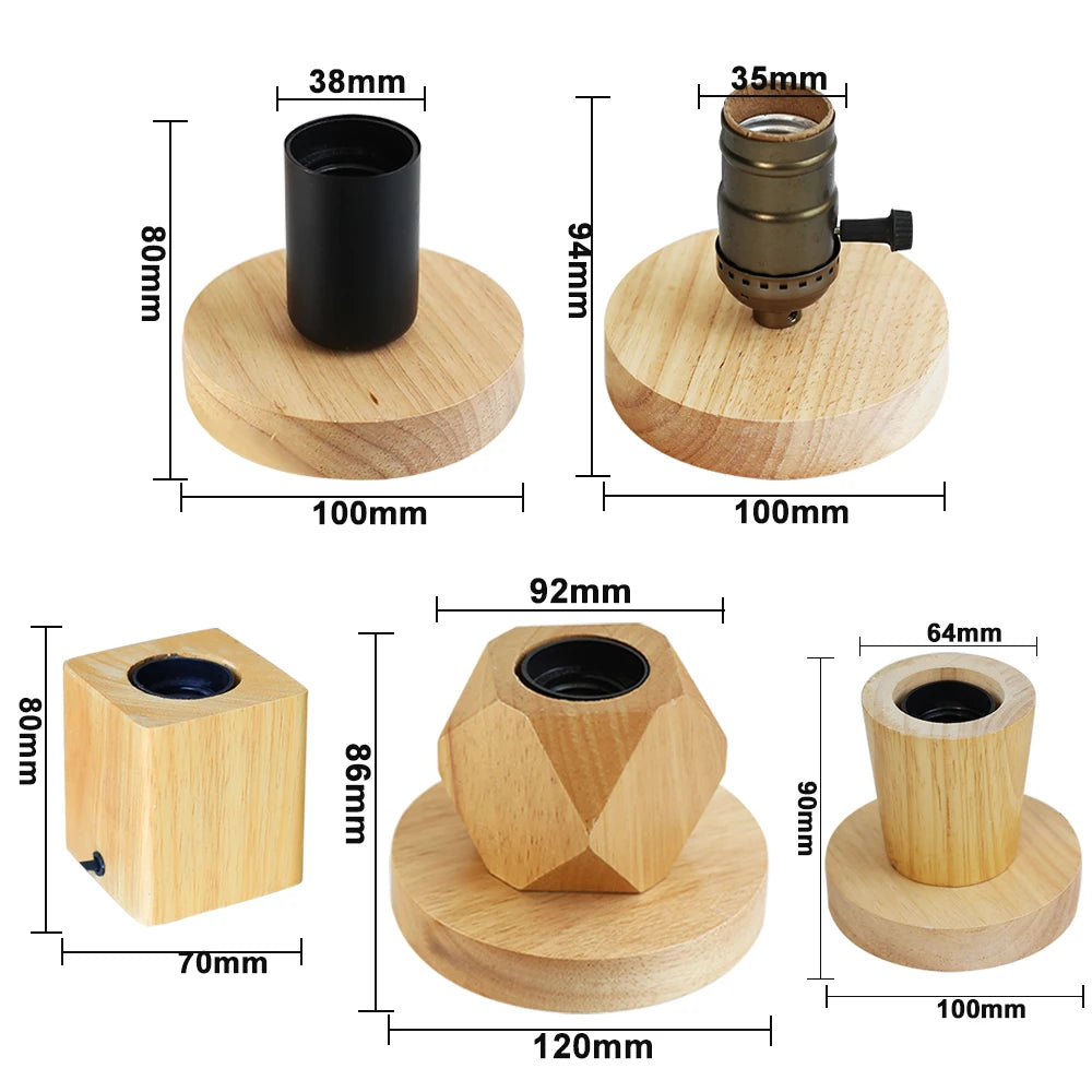 Retro Wooden Table Lamp E27 Night Light 85-265V by HitMyNeed