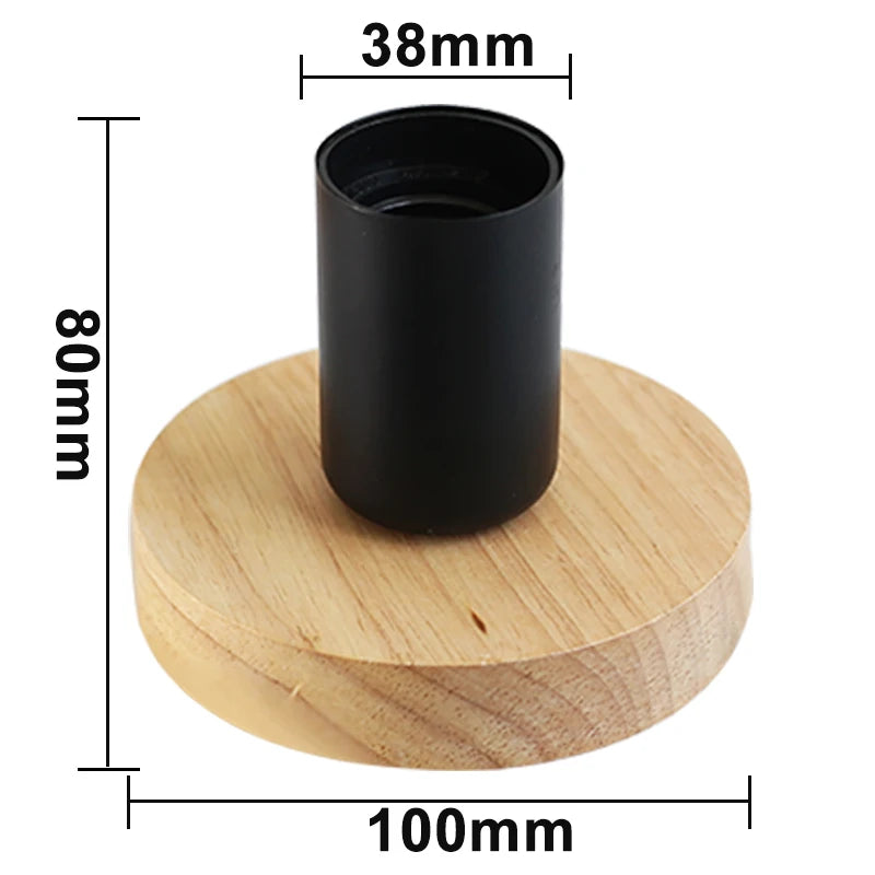 Retro Wooden Table Lamp E27 Night Light 85-265V black by HitMyNeed