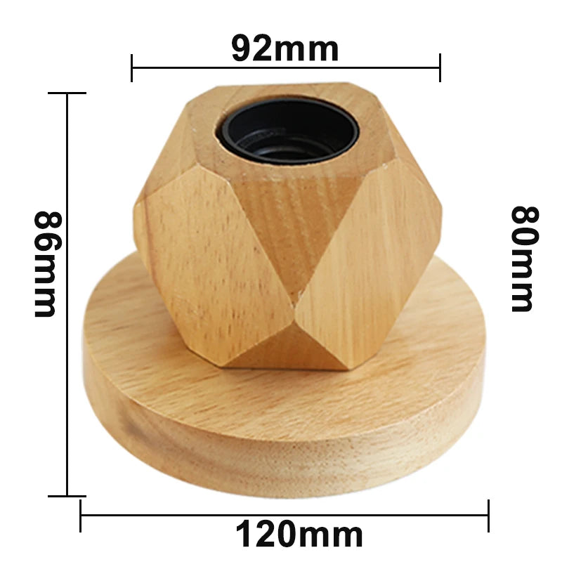 Retro Wooden Table Lamp E27 Night Light 85-265V polygon by HitMyNeed