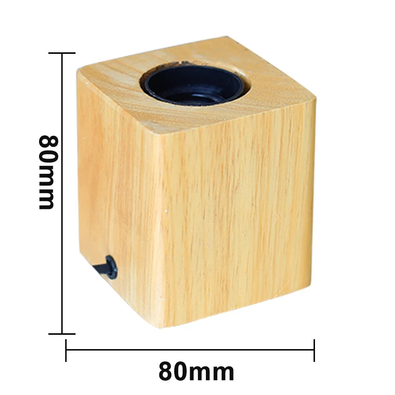 Retro Wooden Table Lamp E27 Night Light 85-265V square by HitMyNeed