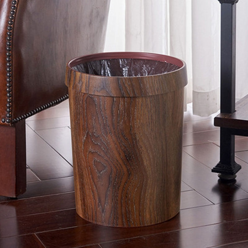 Retro Wooden Trash Can with Detachable Lid by HitMyNeed