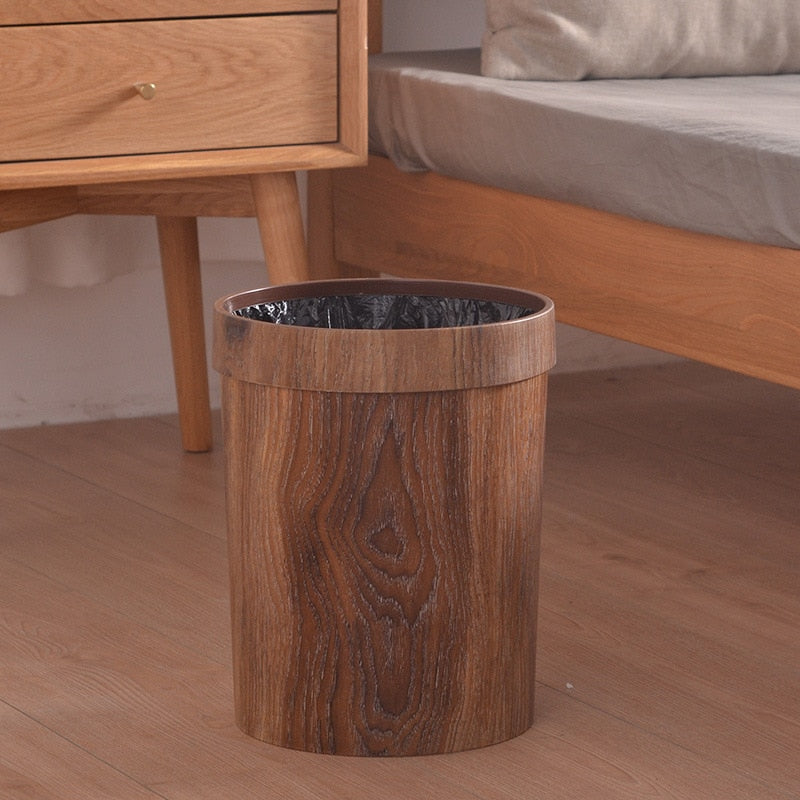Retro Wooden Trash Can with Detachable Lid by HitMyNeed