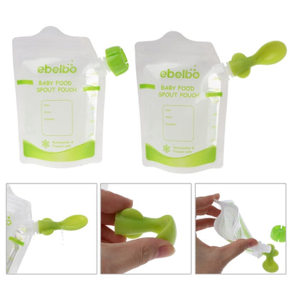 Reusable Baby Food Pouch Spoons Set with Lids (10pcs) by HitMyNeed