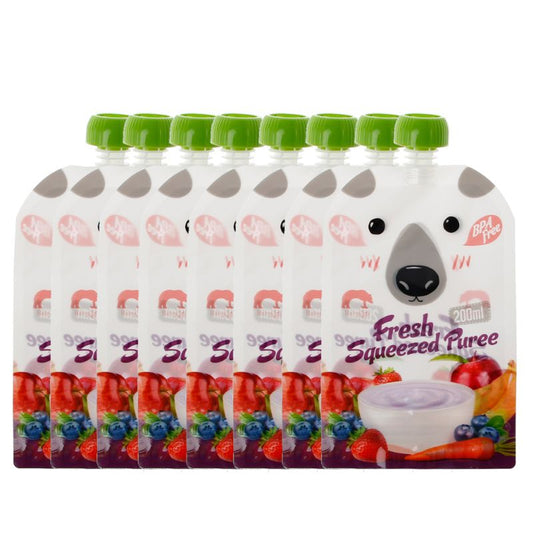 Reusable Baby Food Squeeze Pouches (Set of 8) by HitMyNeed