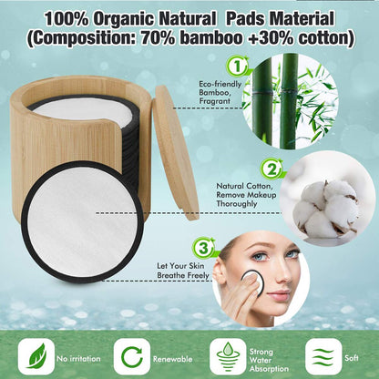 Reusable Bamboo Cotton Makeup Remover Pads (16 pcs) by HitMyNeed