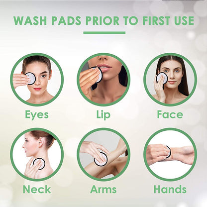 Reusable Bamboo Cotton Makeup Remover Pads (16 pcs) by HitMyNeed