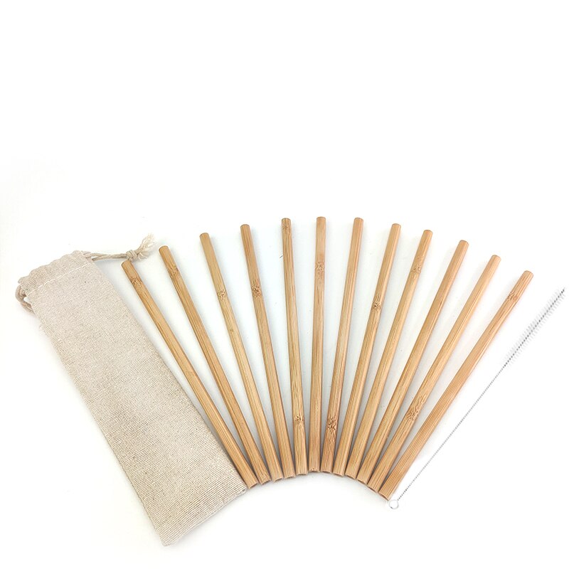 Reusable Bamboo Drinking Straws with Cleaning Brush by HitMyNeed