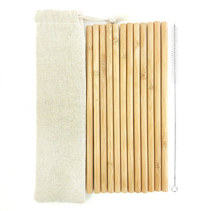 Reusable Bamboo Drinking Straws with Cleaning Brush by HitMyNeed