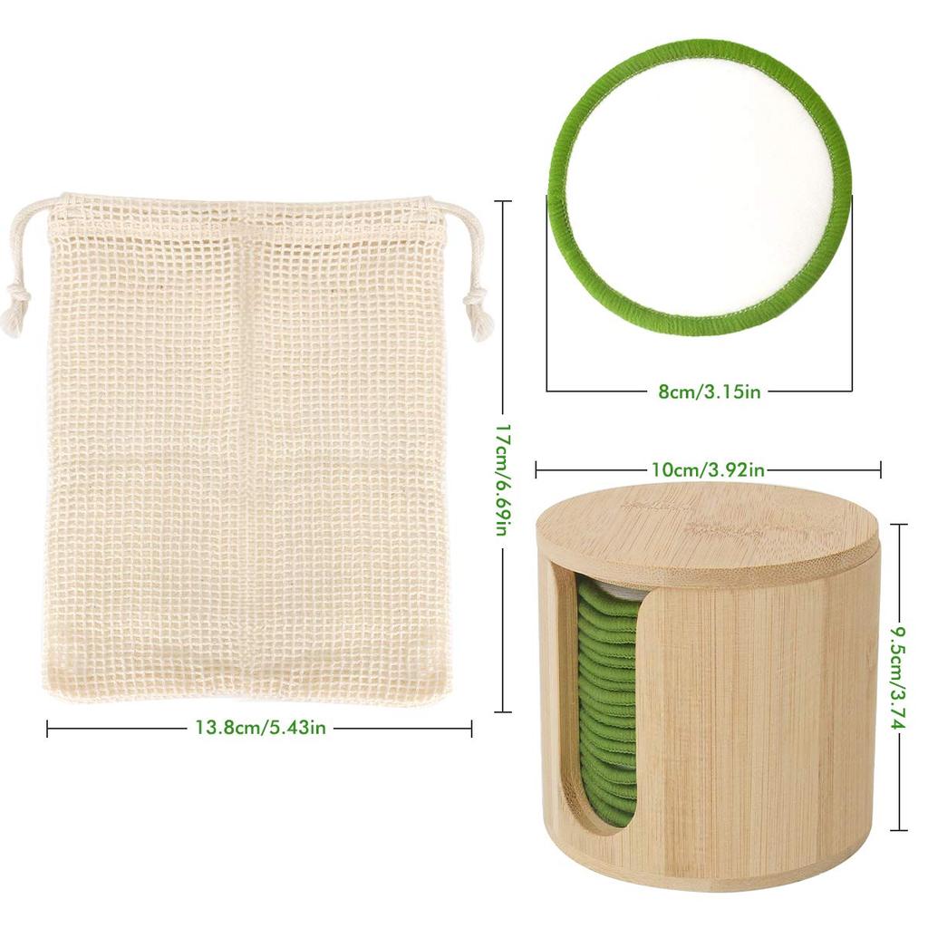 Reusable Bamboo Makeup Remover Pads (Set of 16) by HitMyNeed