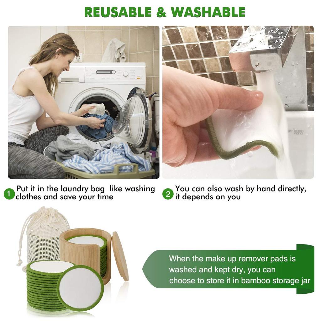 Reusable Bamboo Makeup Remover Pads (Set of 16) by HitMyNeed