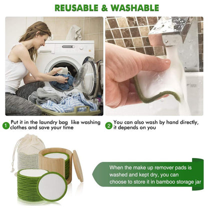 Reusable Bamboo Makeup Remover Pads (Set of 16) by HitMyNeed