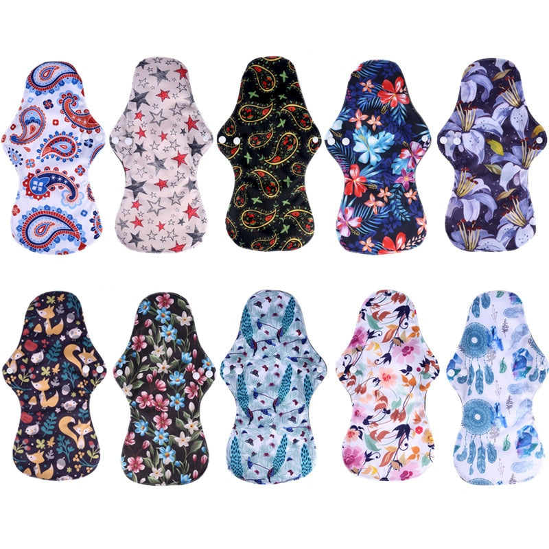Reusable Bamboo Sanitary Pads for Heavy Flow (Set of 10) by HitMyNeed