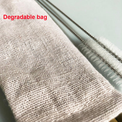 Reusable Bamboo Straw Set with Cleaning Brushes by HitMyNeed