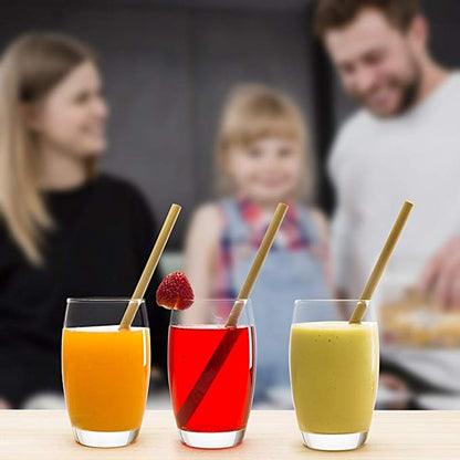Reusable Bamboo Straw Set with Cleaning Brushes by HitMyNeed