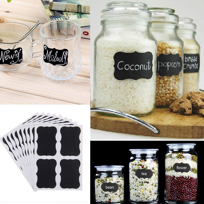 Reusable Chalkboard Jar Labels Stickers, 40-Pack by HitMyNeed