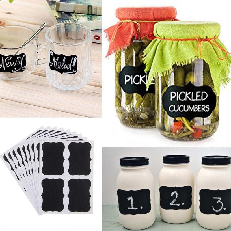 Reusable Chalkboard Jar Labels Stickers, 40-Pack by HitMyNeed