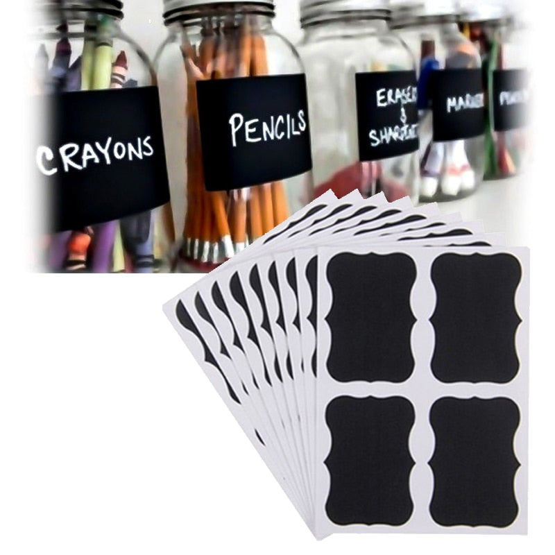 Reusable Chalkboard Jar Labels Stickers, 40-Pack by HitMyNeed