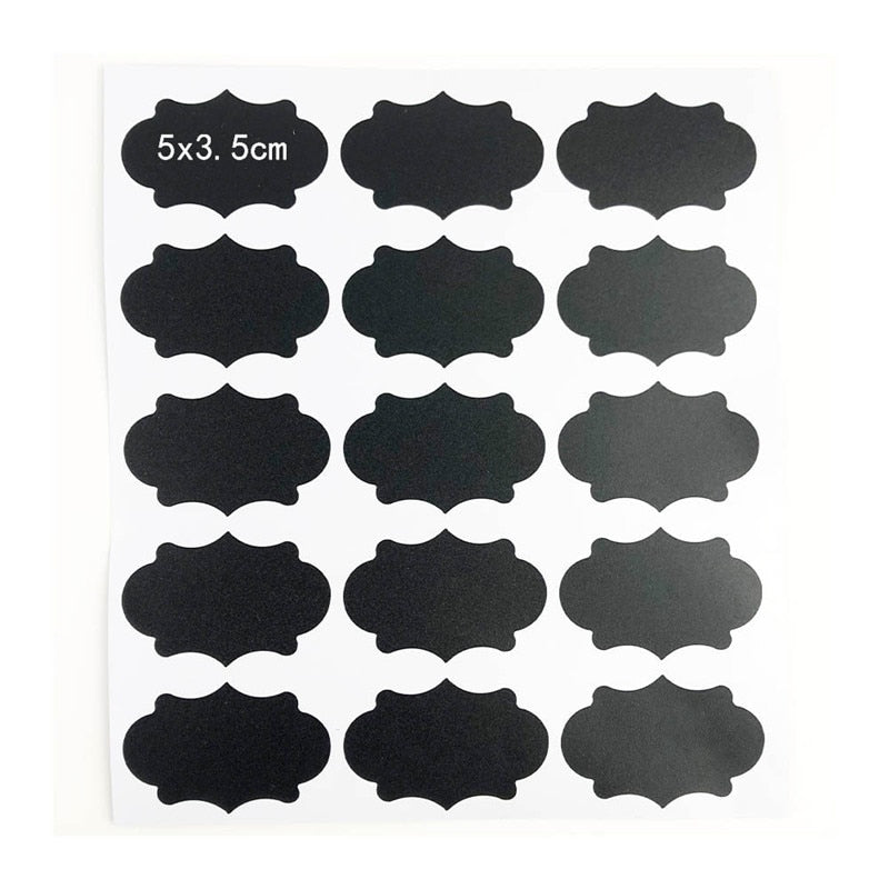 Reusable Chalkboard Jar Labels Stickers (90 Pack) by HitMyNeed