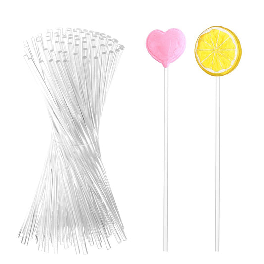 Reusable Clear Acrylic Lollipop Sticks (100 Pack) by HitMyNeed