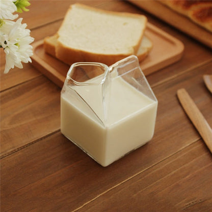 Reusable Clear Glass Milk Carton Jug 400ml by HitMyNeed