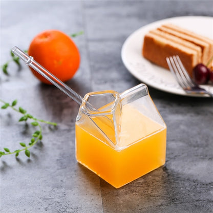 Reusable Clear Glass Milk Carton Jug 400ml by HitMyNeed