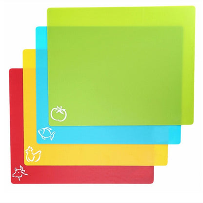 Reusable Color-Coded Plastic Cutting Mats (Set of 4) by HitMyNeed