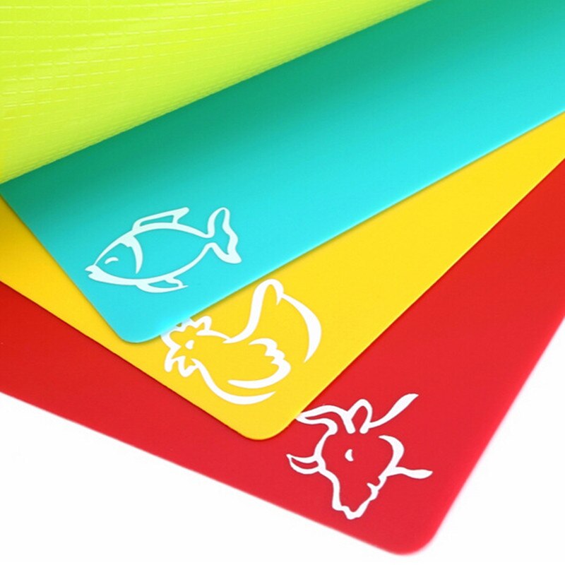 Reusable Color-Coded Plastic Cutting Mats (Set of 4) by HitMyNeed