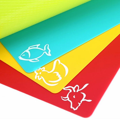 Reusable Color-Coded Plastic Cutting Mats (Set of 4) by HitMyNeed