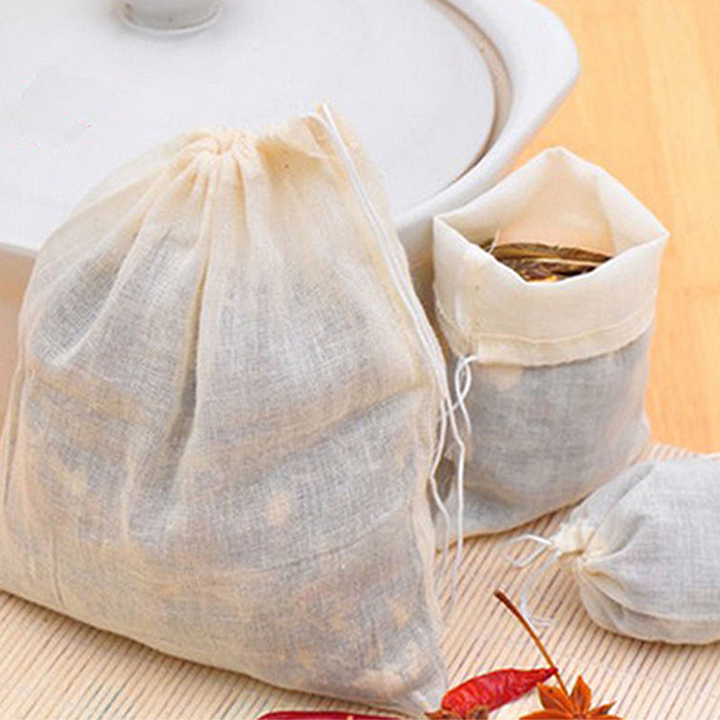 Reusable Cotton Mesh Tea Bags (10 Pack) by HitMyNeed