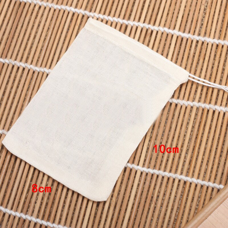 Reusable Cotton Mesh Tea Bags (10 Pack) by HitMyNeed