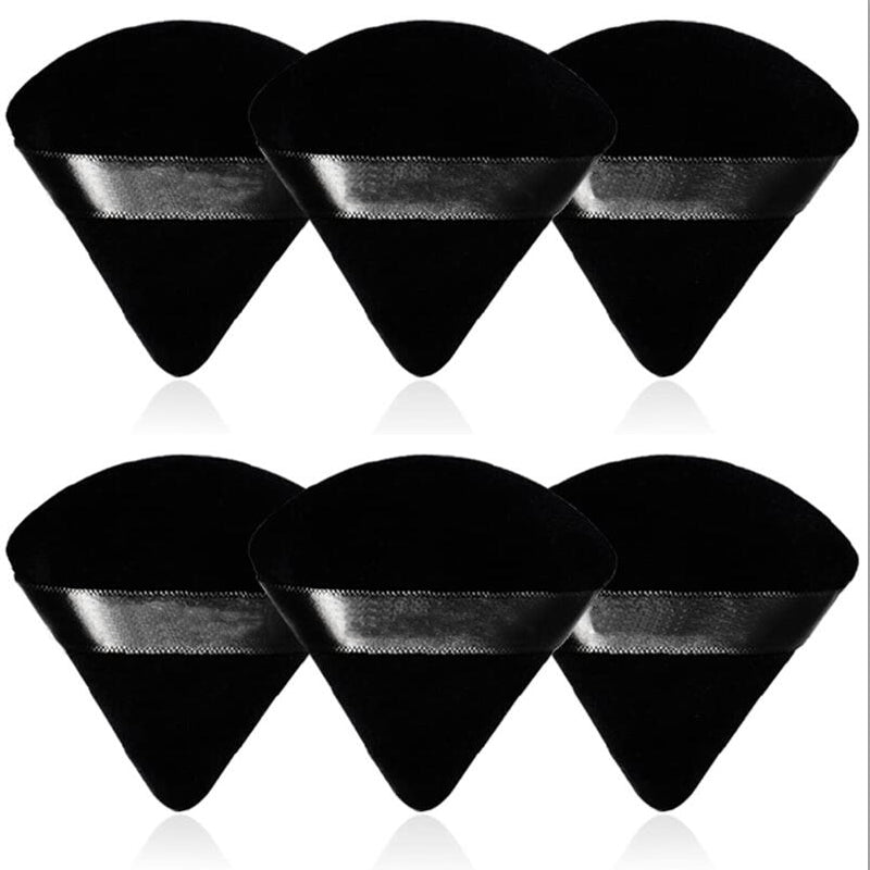 Reusable Cotton Triangle Puff Sponges - 6 Pack black by HitMyNeed
