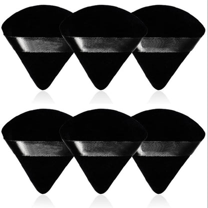 Reusable Cotton Triangle Puff Sponges - 6 Pack black by HitMyNeed