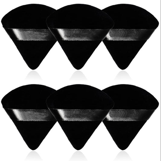 Reusable Cotton Triangle Puff Sponges - 6 Pack black by HitMyNeed