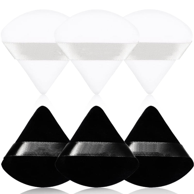 Reusable Cotton Triangle Puff Sponges - 6 Pack black-and-white by HitMyNeed