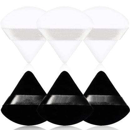 Reusable Cotton Triangle Puff Sponges - 6 Pack black-and-white by HitMyNeed