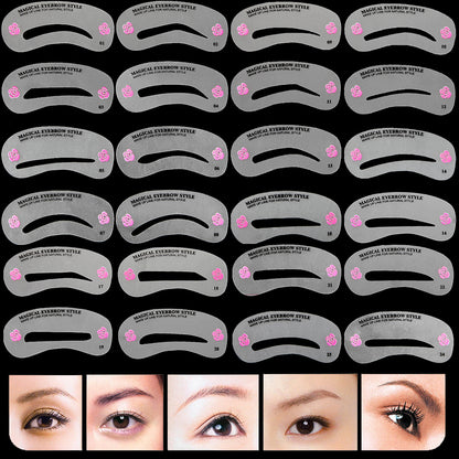 Reusable DIY Eyebrow Stencil Set - 24 Shapes by HitMyNeed