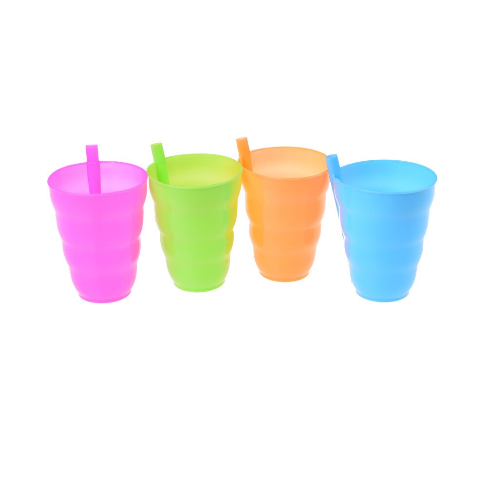 Reusable Drinking Cups with Built-In Straw (Set of 4) by HitMyNeed