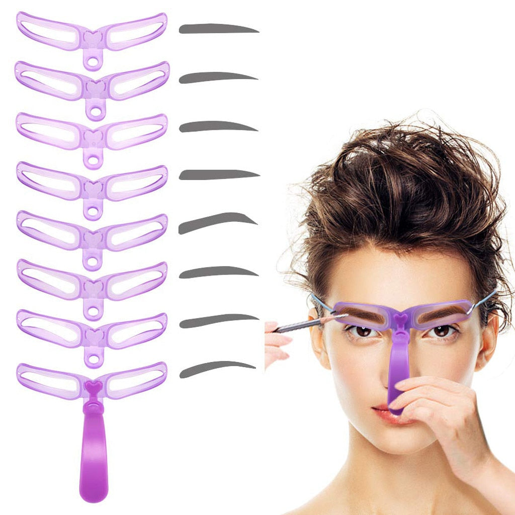 Reusable Eyebrow Shaper Stencils Set (8 Pack) by HitMyNeed