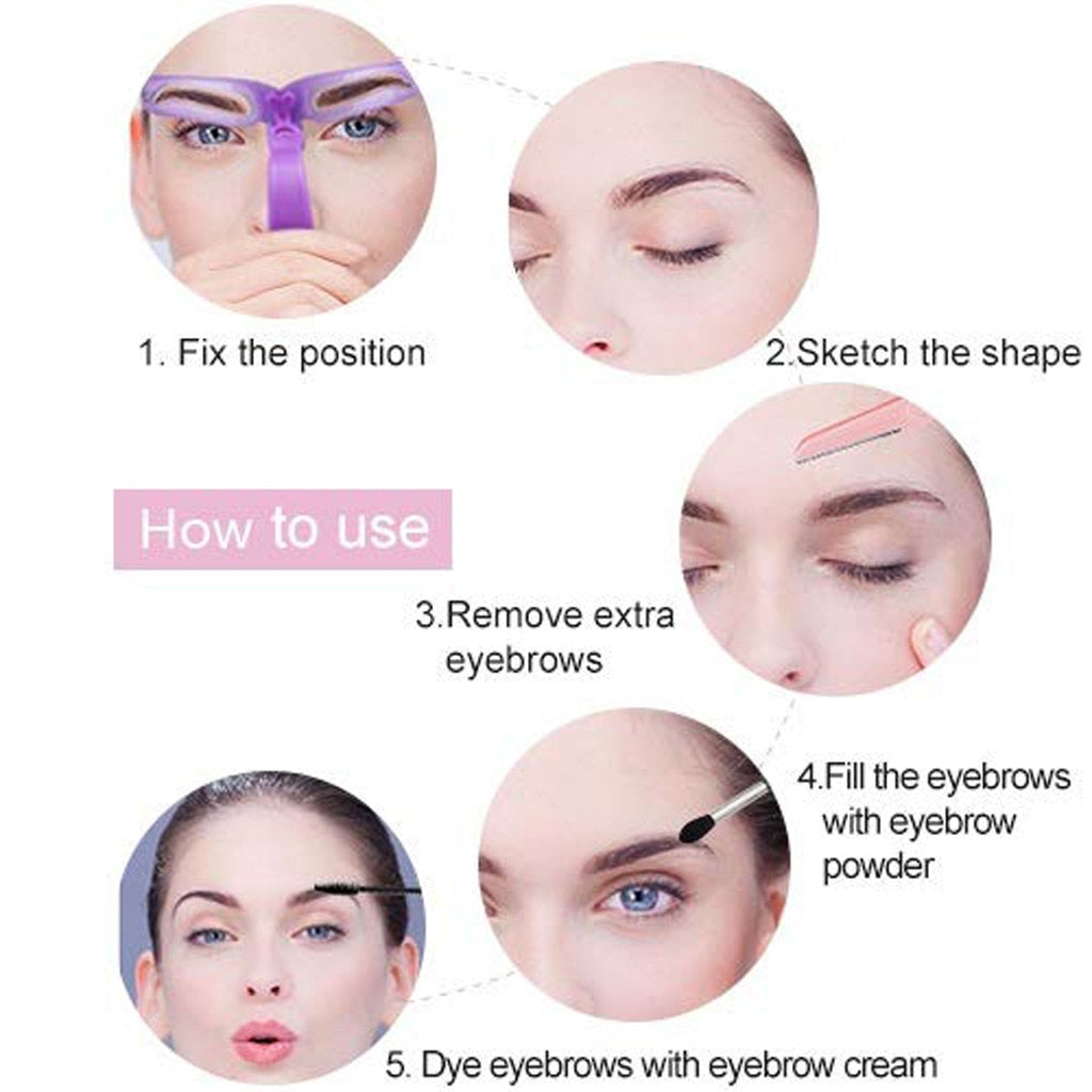 Reusable Eyebrow Shaper Stencils Set (8 Pack) by HitMyNeed