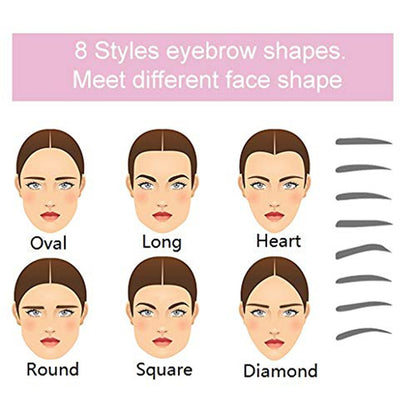 Reusable Eyebrow Shaper Stencils Set (8 Pack) by HitMyNeed