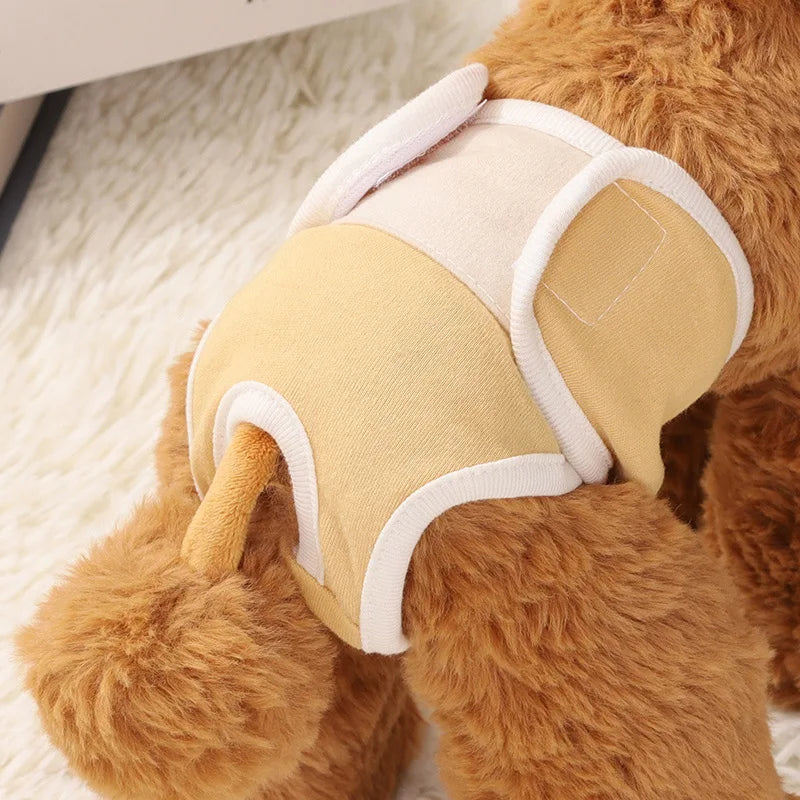 Reusable Female Dog Diaper Pants for Heat & Incontinence yellow l by HitMyNeed