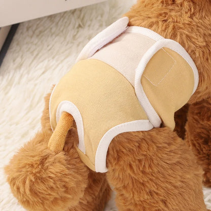 Reusable Female Dog Diaper Pants for Heat & Incontinence yellow l by HitMyNeed