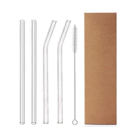 Reusable Glass Drinking Straws with Cleaning Brush by HitMyNeed