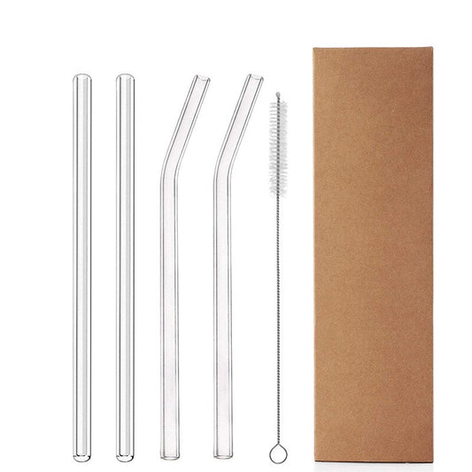 Reusable Glass Drinking Straws with Cleaning Brush by HitMyNeed