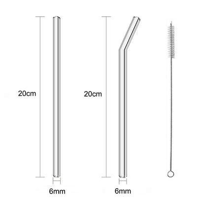Reusable Glass Drinking Straws with Cleaning Brush by HitMyNeed