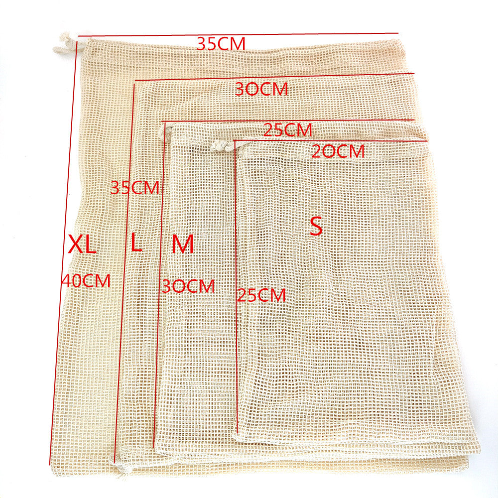 Reusable Mesh Drawstring Storage Bags (Set of 4) by HitMyNeed
