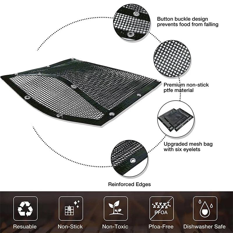 Reusable Mesh Grill Bags for BBQ & Smokers M - 27x22cm by HitMyNeed