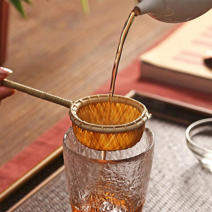Reusable Natural Bamboo Tea Strainer with Handle by HitMyNeed
