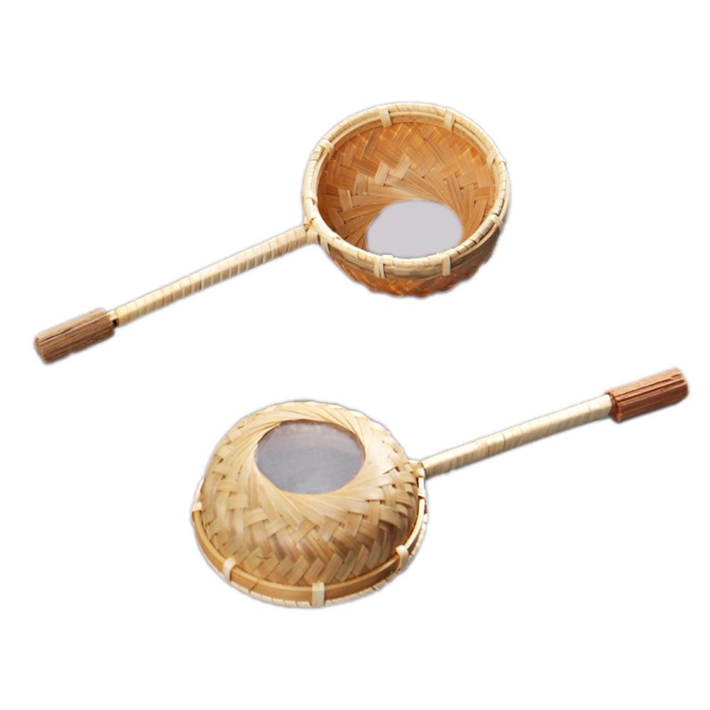 Reusable Natural Bamboo Tea Strainer with Handle by HitMyNeed